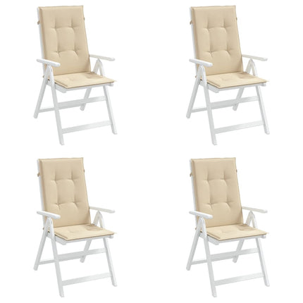 Cuscini per Sedie 4 pz Beige 120x50x3 cm in Tessuto