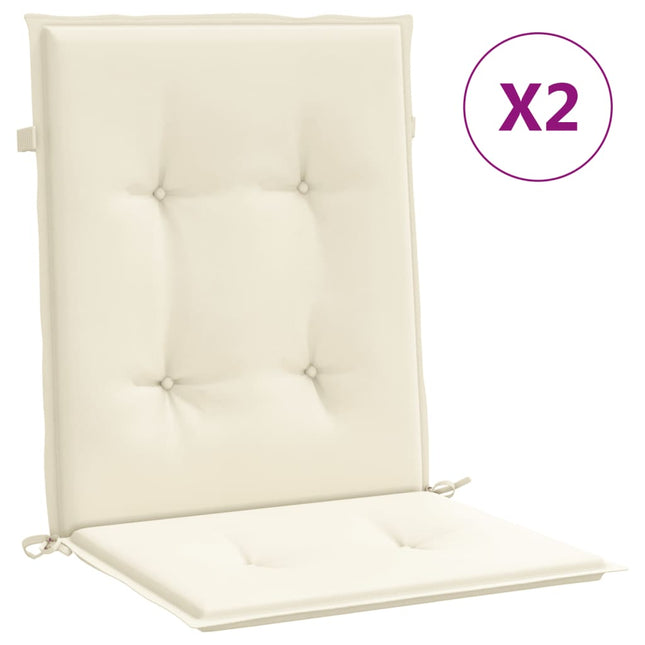 Cuscini per Sedia 2 pz Crema 100x50x3 cm in Tessuto Oxford