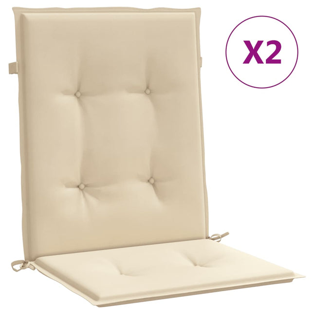 Cuscini per Sedia 2 pz Beige 100x50x3 cm in Tessuto Oxford