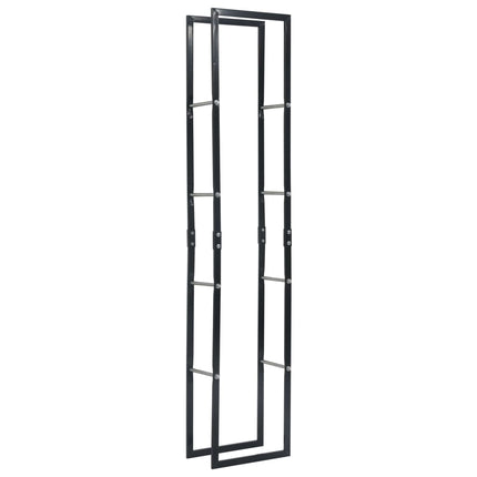 Rastrelliera per Legna da Ardere Nera 40x25x200 cm in Acciaio