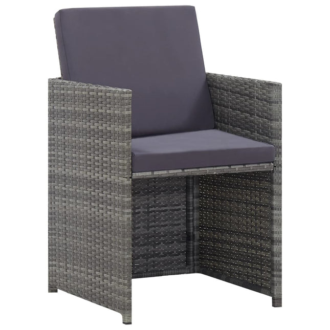 Set da Pranzo da Giardino 5 pz Polyrattan e Acacia Antracite