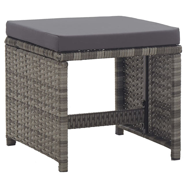 Sgabelli da Giardino 2 pz con Cuscini in Polyrattan Antracite