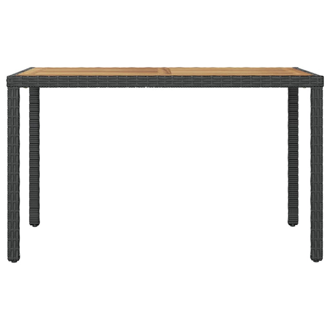 Tavolo da Giardino Nero e Marrone 123x60x74 cm Acacia Massello