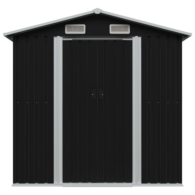 Capanno Attrezzi da Giardino Antracite Acciaio 204x132x186 cm