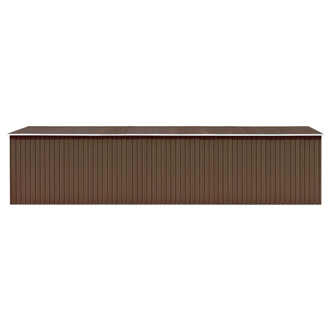 Capanno da Giardino Marrone 257x779x181cm in Acciaio Zincato