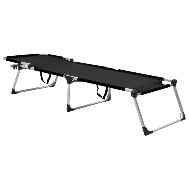 Lettino Prendisole Senior Pieghevole Extra Alto Alluminio Nero