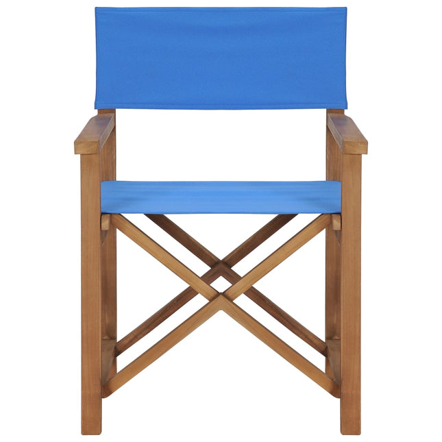 Sedia da Regista in Legno Massello di Teak Blu