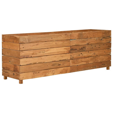 Letto Rialzato 150x40x55 cm Legno di Teak di Recupero e Acciaio