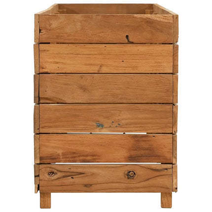 Letto Rialzato 150x40x55 cm Legno di Teak di Recupero e Acciaio