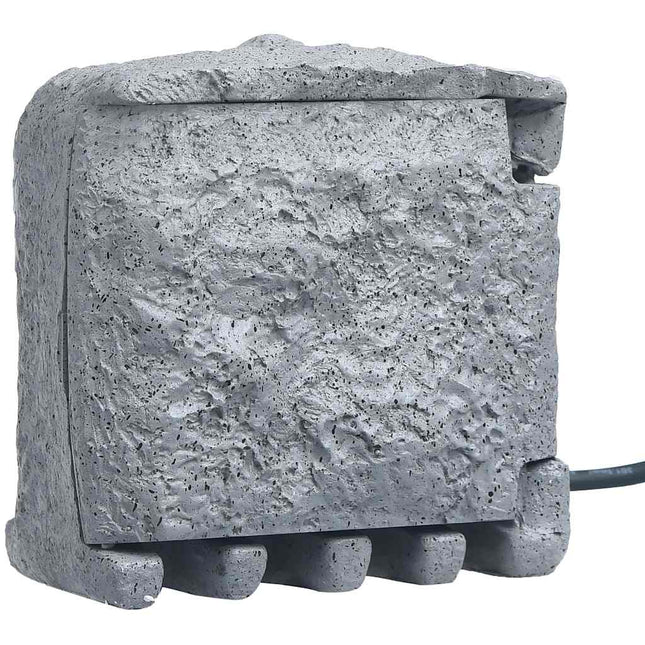 Presa da Esterno 4 Spine Resistente all'Acqua Poliresina Grigia