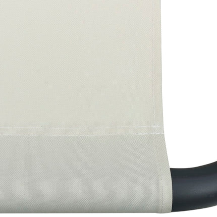 Lettino da Esterno con Baldacchino e Cuscino Bianco Crema