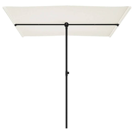 Ombrellone da Giardino Palo in Alluminio 2x1,5 m Bianco Sabbia