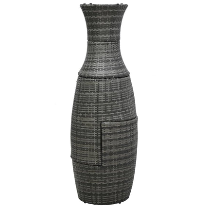 Set da Bistrot 3 pz con Cuscini in Polyrattan Grigio