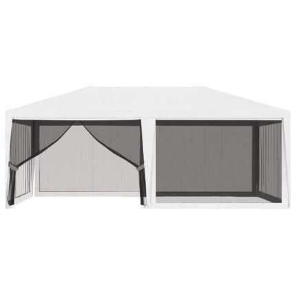 Tendone per Feste con 4 Pareti in Rete 4x6 m Bianco