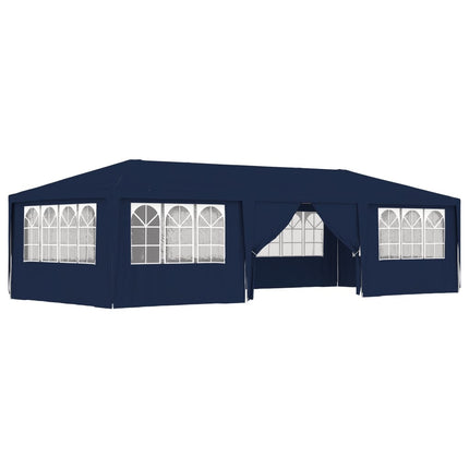 Gazebo Professionale con Pareti 4x9 m Blu 90 g/mÂ²