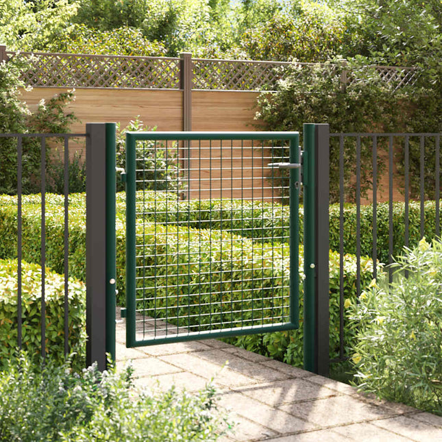 Cancello per Recinzione in Acciaio 100x75 cm Verde