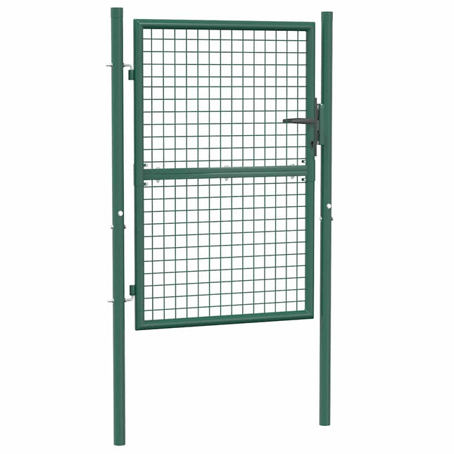Cancello per Recinzione in Acciaio 100x125 cm Verde