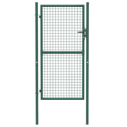 Cancello per Recinzione in Acciaio 100x175 cm Verde