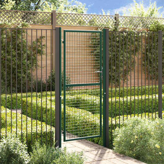 Cancello per Recinzione in Acciaio 100x200 cm Verde