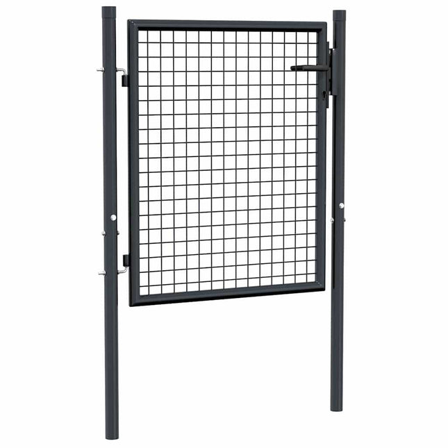 Cancello per Giardino in Acciaio Zincato 100x125 cm Grigio