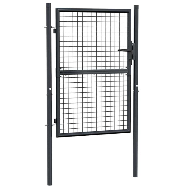 Cancello da Giardino in Acciaio Zincato 100x175 cm Grigio