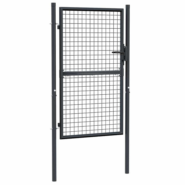 Cancello per Giardino in Acciaio Zincato Grigio 100x200 cm