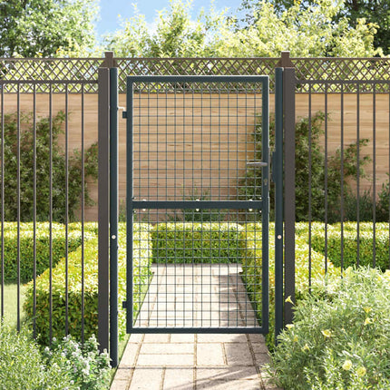 Cancello per Giardino in Acciaio Zincato Grigio 100x200 cm