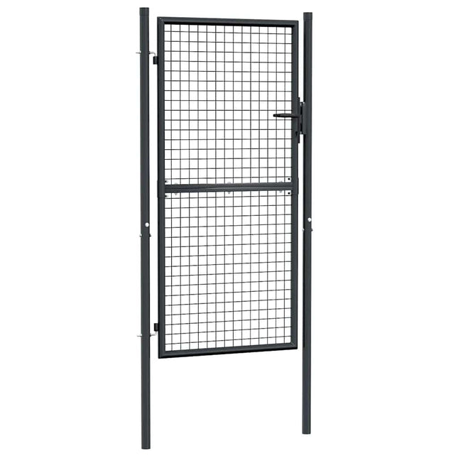 Cancello per Giardino in Acciaio Zincato Grigio 100x225 cm