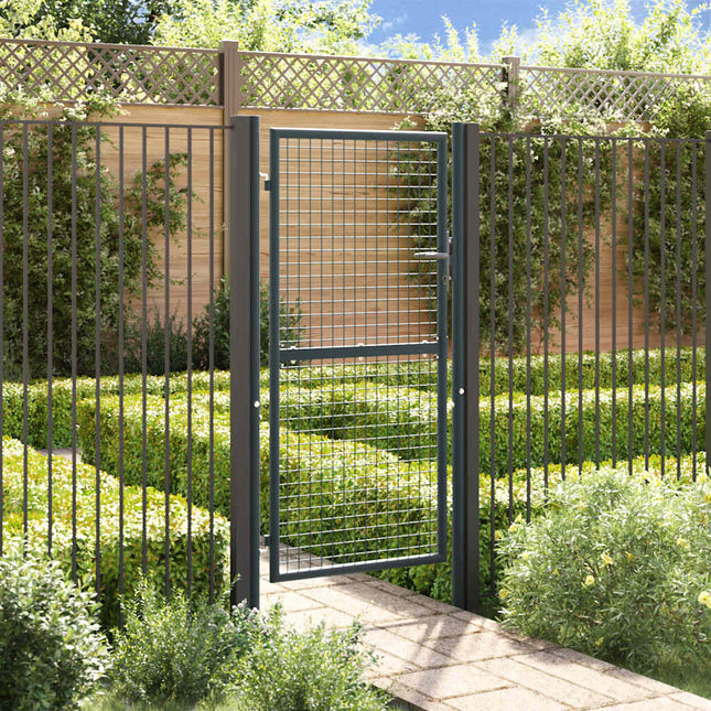 Cancello per Giardino in Acciaio Zincato Grigio 100x225 cm