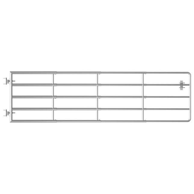 Cancello da Giardino in Acciaio 5 Sbarre (115-300)x90cm Argento