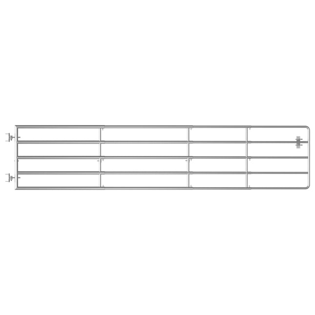 Cancello da Giardino in Acciaio 5 Sbarre (150-400)x90cm Argento