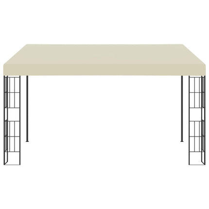 Gazebo a Parete 3x4 m Crema in Tessuto