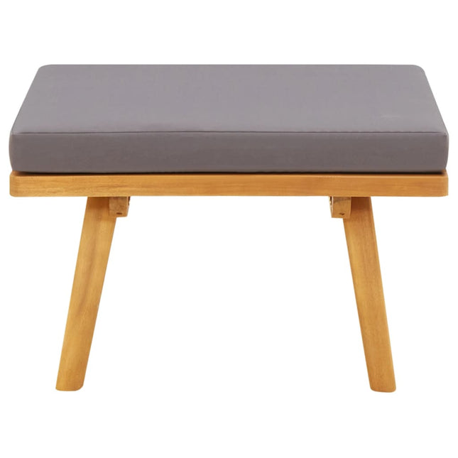 Sgabello da Giardino con Cuscino 60x60x29 cm in Massello Acacia