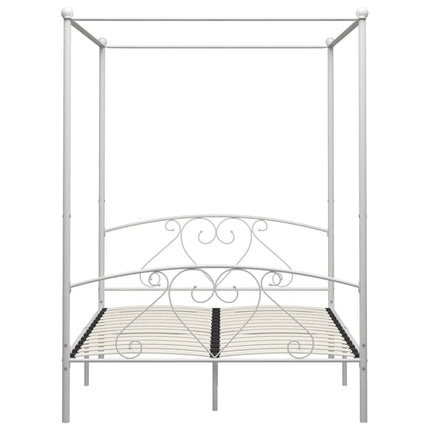 Giroletto Baldacchino senza Materasso Bianco 160x200 cm Metallo