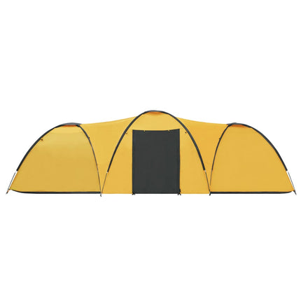 Tenda Igloo da Campeggio 650x240x190 cm per 8 Persone Gialla