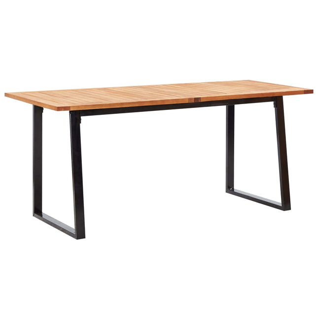 Set da Pranzo da Giardino 7 pz Nero in Polyrattan e Acacia