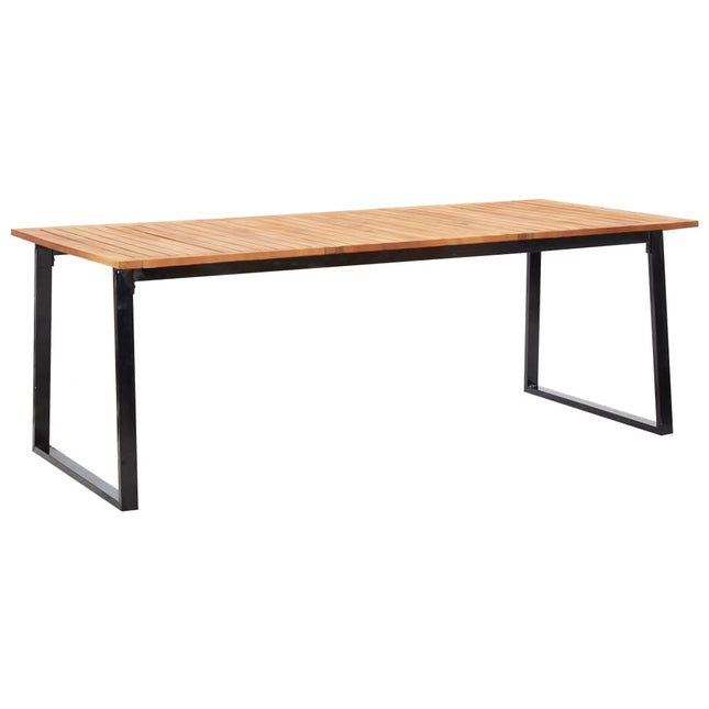 Set da Pranzo da Giardino 9 pz Nero in Polyrattan e Acacia