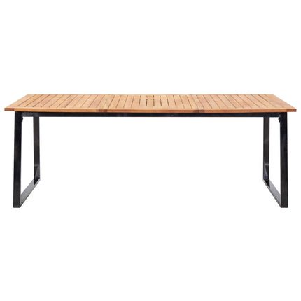 Set da Pranzo da Giardino 9 pz Nero in Polyrattan e Acacia