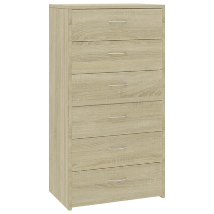 Credenza 6 Cassetti Rovere Sonoma 50x34x96cm Legno Multistrato