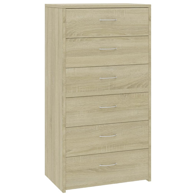 Credenza 6 Cassetti Rovere Sonoma 50x34x96cm Legno Multistrato