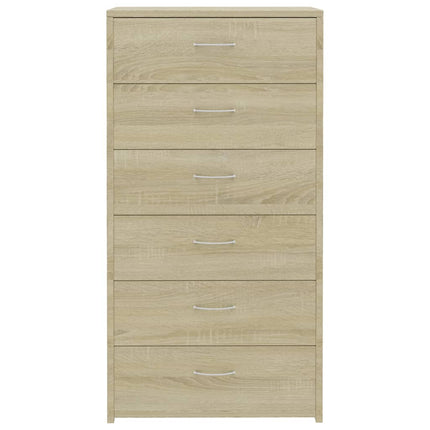 Credenza 6 Cassetti Rovere Sonoma 50x34x96cm Legno Multistrato