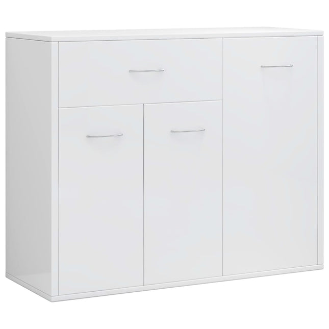 Credenza Bianco Lucido 88x30x70 cm in Legno Multistrato