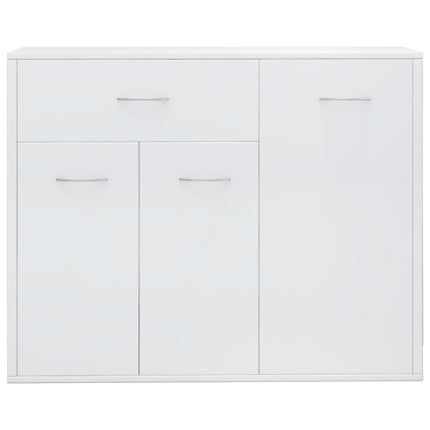 Credenza Bianco Lucido 88x30x70 cm in Legno Multistrato