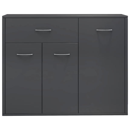 Credenza Grigio Lucido 88x30x70 cm in Legno Multistrato