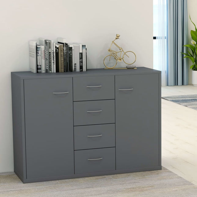 Credenza Grigia 88x30x65 cm in Legno Multistrato