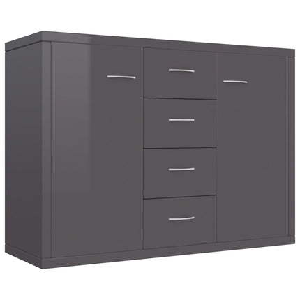 Credenza Grigio Lucido 88x30x65 cm in Legno Multistrato