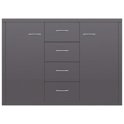 Credenza Grigio Lucido 88x30x65 cm in Legno Multistrato