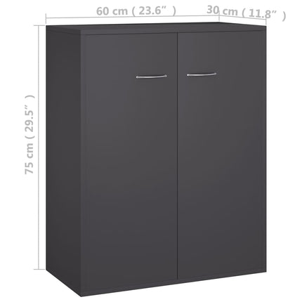 Credenza Grigia 60x30x75 cm in Legno Multistrato