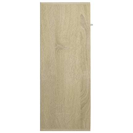 Credenza Bianco e Rovere Sonoma 60x30x75cm in Legno Multistrato
