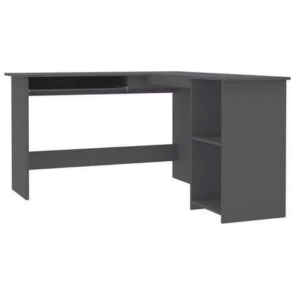 Scrivania Angolare a L Grigia 120x140x75cm in Legno Multistrato